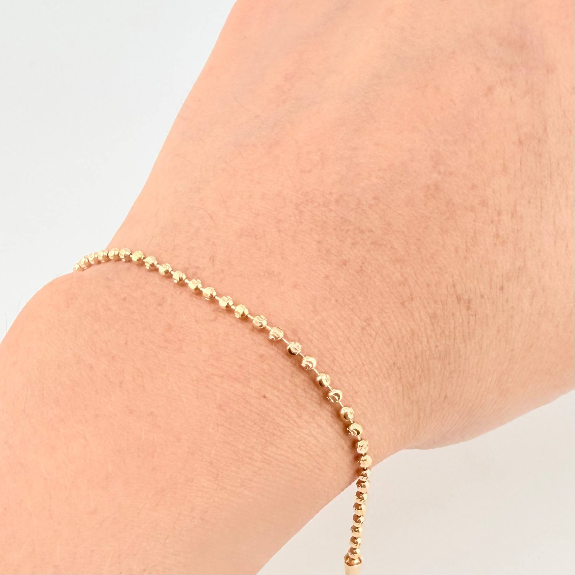 Pulso Militar Media Luna Diamantada 2.3g / 17cm / 2mm Oro Amarillo 18K