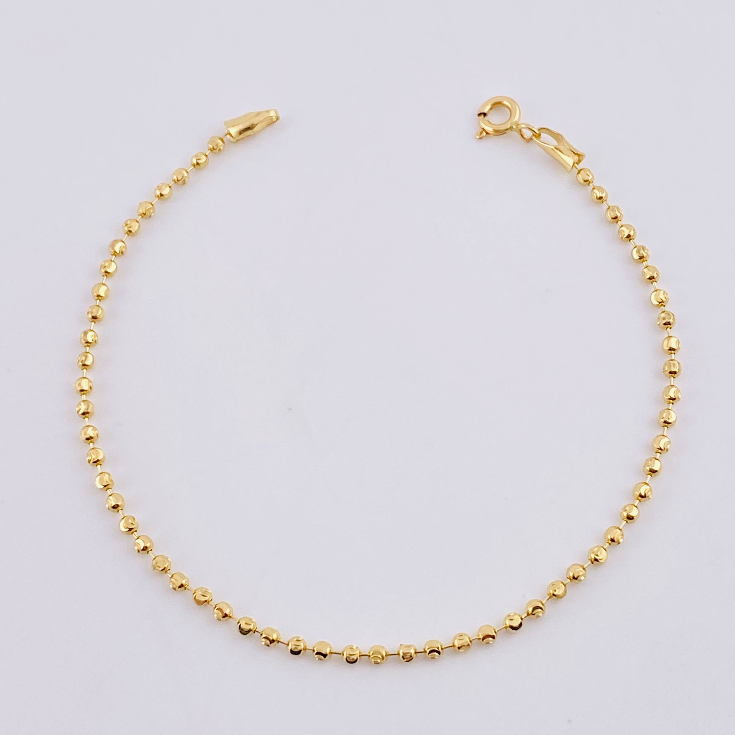 Pulso Militar Media Luna Diamantada 2.3g / 17cm / 2mm Oro Amarillo 18K
