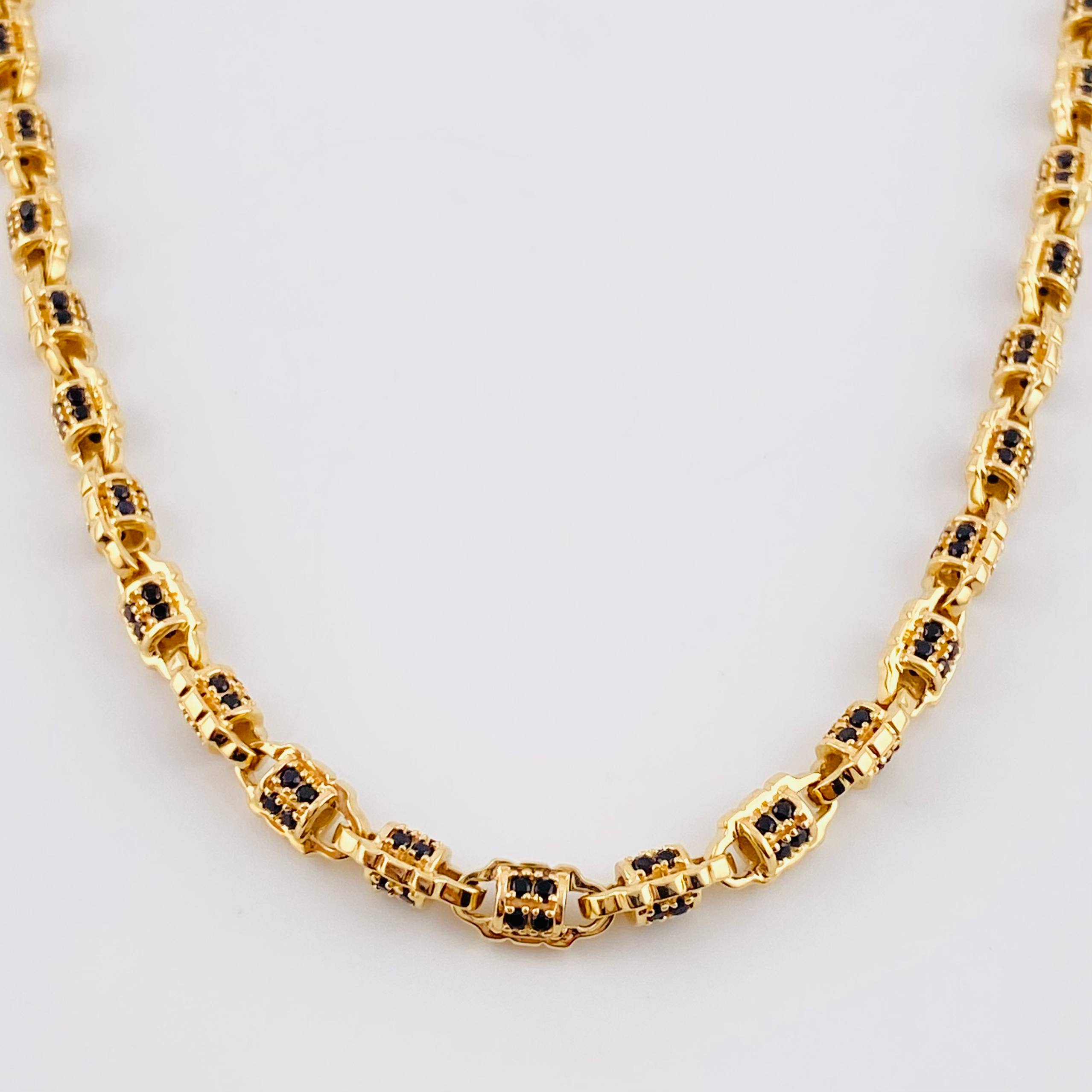 Cadena Rustica Cilindros 53g / 65cm / 5mm Oro Amarillo 18K