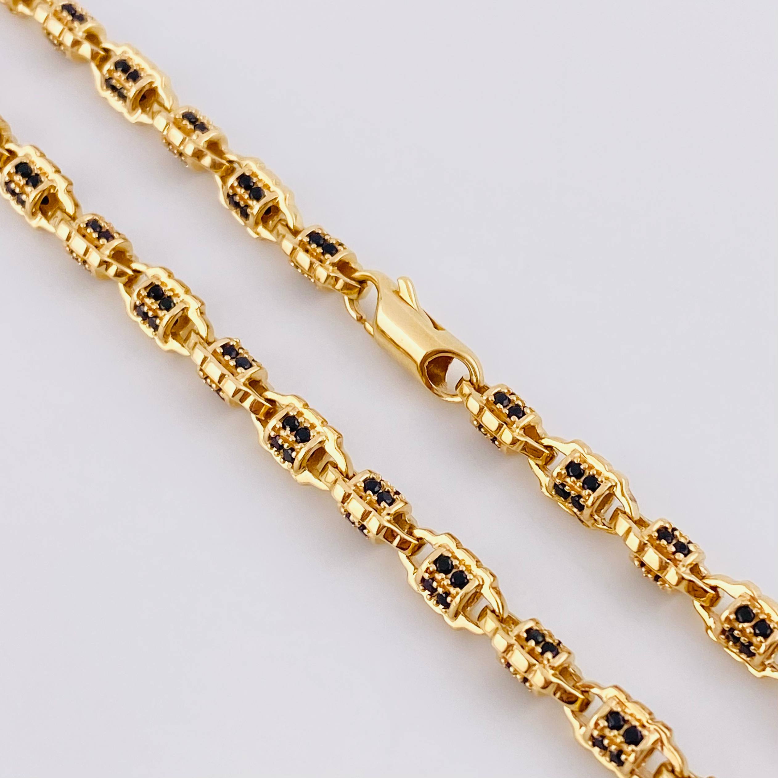 Cadena Rustica Cilindros 53g / 65cm / 5mm Oro Amarillo 18K