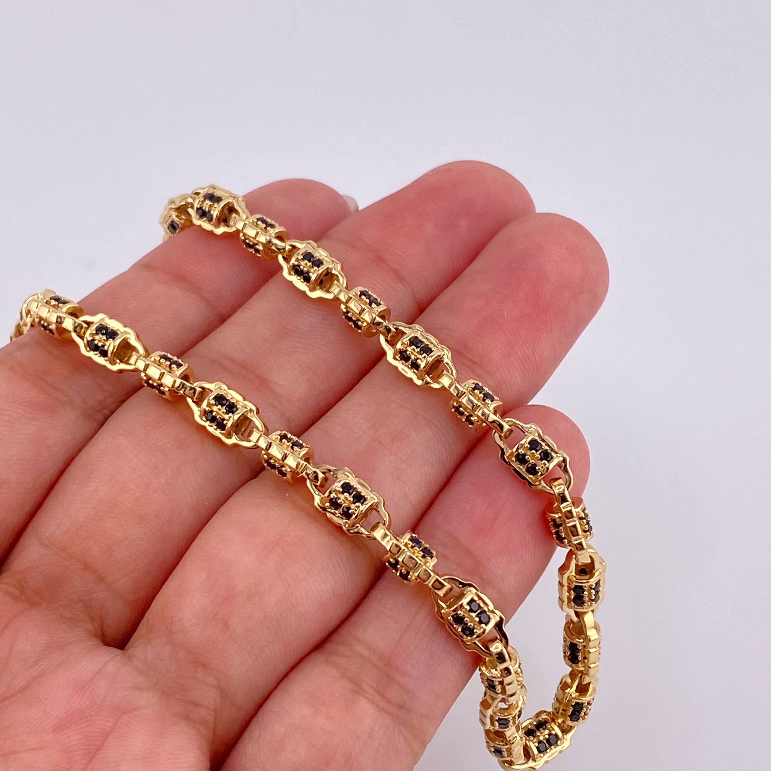 Cadena Rustica Cilindros 53g / 65cm / 5mm Oro Amarillo 18K