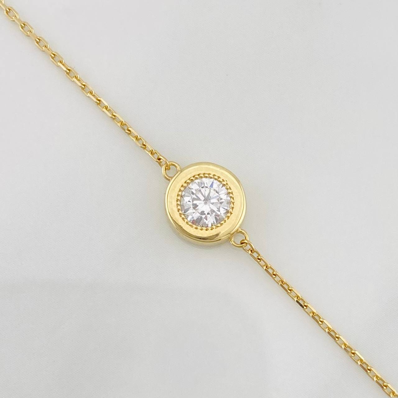 Pulso Modulable Aro Seguido Circulo 1.95g / 17cm - 20cm / 0.7mm Oro Amarillo 18K