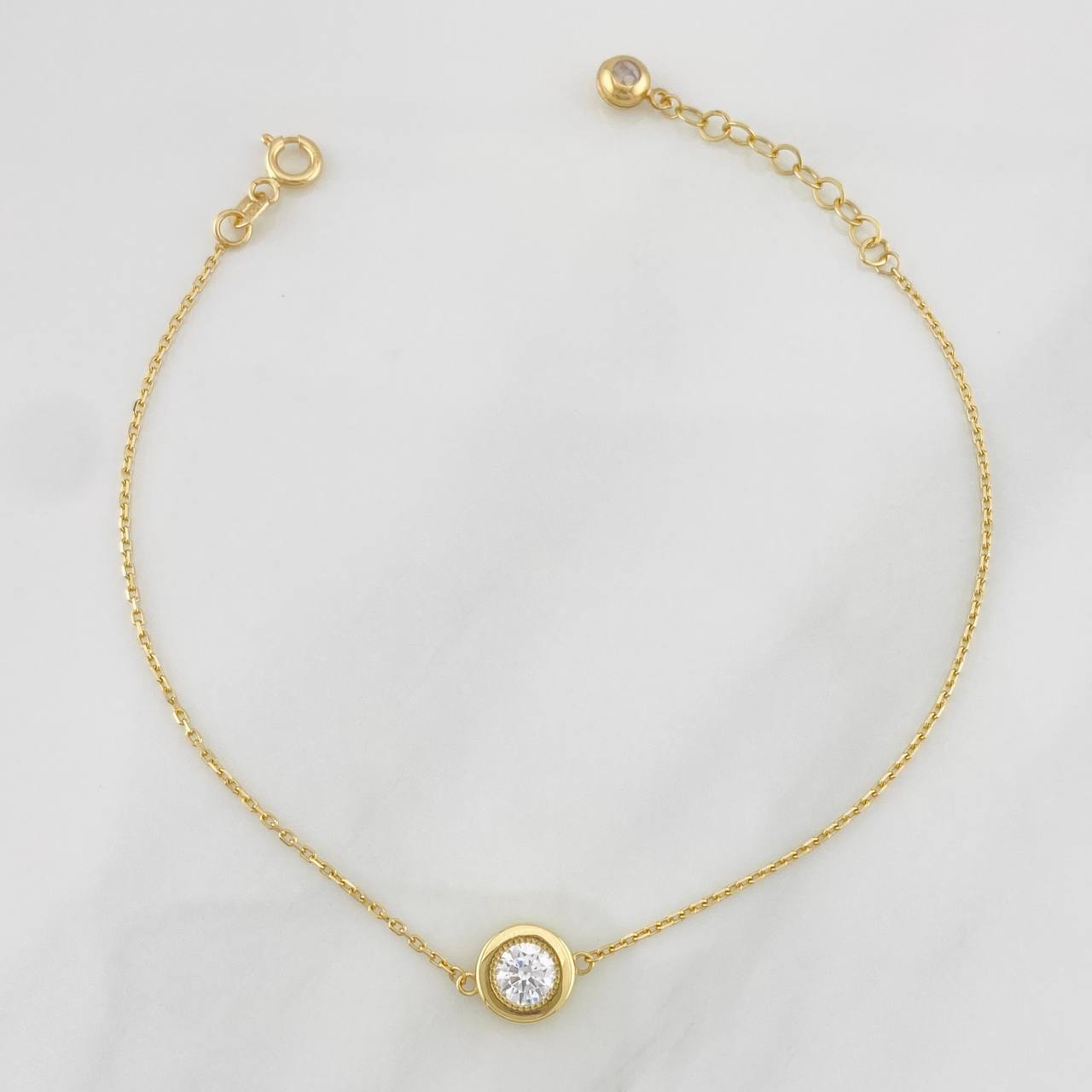 Pulso Modulable Aro Seguido Circulo 1.95g / 17cm - 20cm / 0.7mm Oro Amarillo 18K