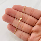 Pulso Modulable Aro Seguido Cruces 1.3g / 17.5cm - 20cm / 0.6mm Oro Amarillo 18K
