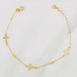 Pulso Modulable Aro Seguido Cruces 1.3g / 17.5cm - 20cm / 0.6mm Oro Amarillo 18K