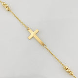 Pulso Modulable Aro Seguido Cruces 1.3g / 17.5cm - 20cm / 0.6mm Oro Amarillo 18K