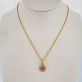 Set Cadena Lazo 0.9gr / 45cm / 1.2mm + Dije Corona RX 0.7gr / 1.4cm Circones Blancos Oro Amarillo 18K (Oferta) &