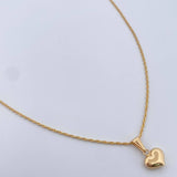 Set Cadena Lazo 0.9gr / 45cm / 1.2mm + Dije Corazon 0.6gr / 1.6cm  Oro Amarillo 18K (Oferta) &