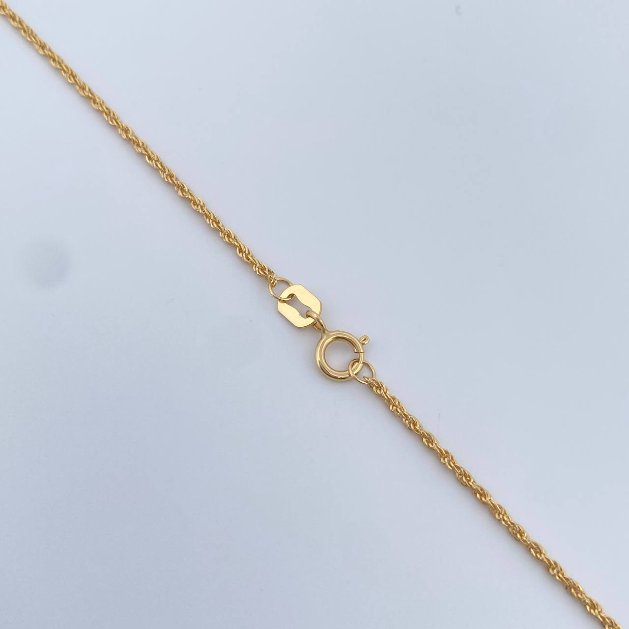 Set Cadena Lazo 0.9gr / 45cm / 1.2mm + Dije Corazon 0.6gr / 1.6cm  Oro Amarillo 18K (Oferta) &