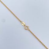 Set Cadena lazo 0.85gr / 45cm / 1.2mm + Dije Avion 0.6gr / 1.9cm Circones Blancos   Oro Amarillo 18K (Oferta) &