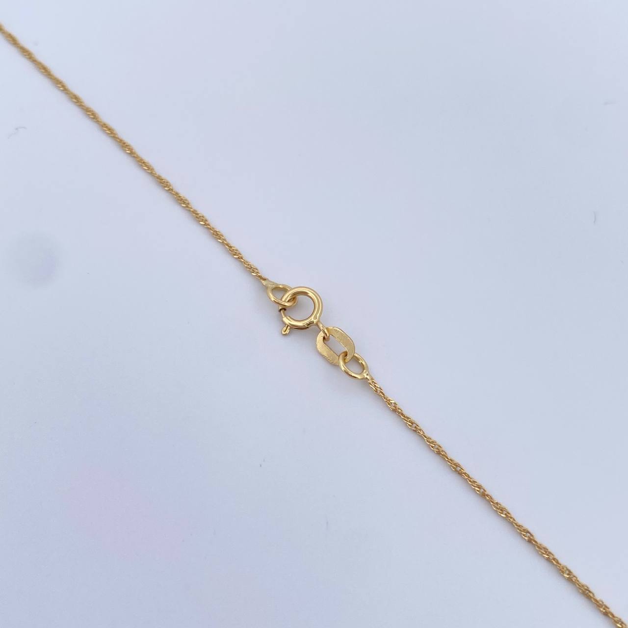 Set Cadena Singapur 1.15gr / 50cm / 0.6mm + Dije Cruz 0.35gr / 1.5cm Oro Amarillo 18K (Oferta) &