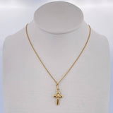 Set Cadena Singapur 1.15gr / 50cm / 0.6mm + Dije Cruz 0.35gr / 1.5cm Oro Amarillo 18K (Oferta) &