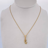 Set Cadena Singapur 1.05gr/ 45cm /0.6mm + Dije Virgen Maria 0.6gr /1.7cm / Circones Blancos Oro Amarillo 18K (Oferta) &