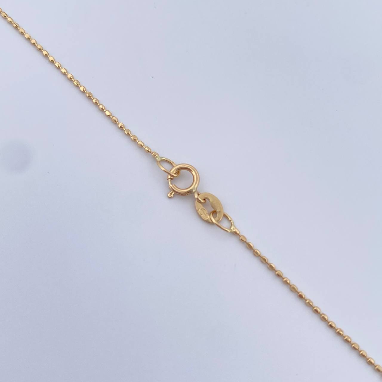 Set Cadena Militar 1.1gr / 45cm / 0.7mm + Dije Luna 0.25 / 1.4cm  Oro Amarillo 18K (Oferta) &