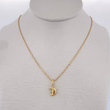 Set Cadena Militar 1.1gr / 45cm / 0.7mm + Dije Luna 0.25 / 1.4cm  Oro Amarillo 18K (Oferta) &