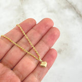 Set Cadena Lazo 1.35gr / 50cm / 1.2mm + Dije Corazón 0.25gr / 1.1cm Troquelado 1.6gr Oro Amarillo 18K (Oferta) ©