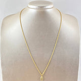 Set Cadena Lazo 0.95gr / 45cm / 1.2mm + Dije Virgen Guadalupe 0.35gr / 1.5cm Ovalo Cargador Bordeado 1.3gr Oro Amarillo 18K (Oferta) *