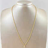 Set Cadena Lazo 1.4gr / 50cm / 1.5mm + Dije Piedra 0.3gr / 9mm Circon Blanco 1.7gr Oro Amarillo 18K (Oferta)