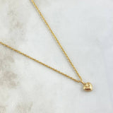 Set Cadena Lazo 1.3gr / 50cm / 1.5mm + Dije Corazón 0.25gr / 1.2cm Bordeado 1.55gr Oro Amarillo 18K (Oferta)