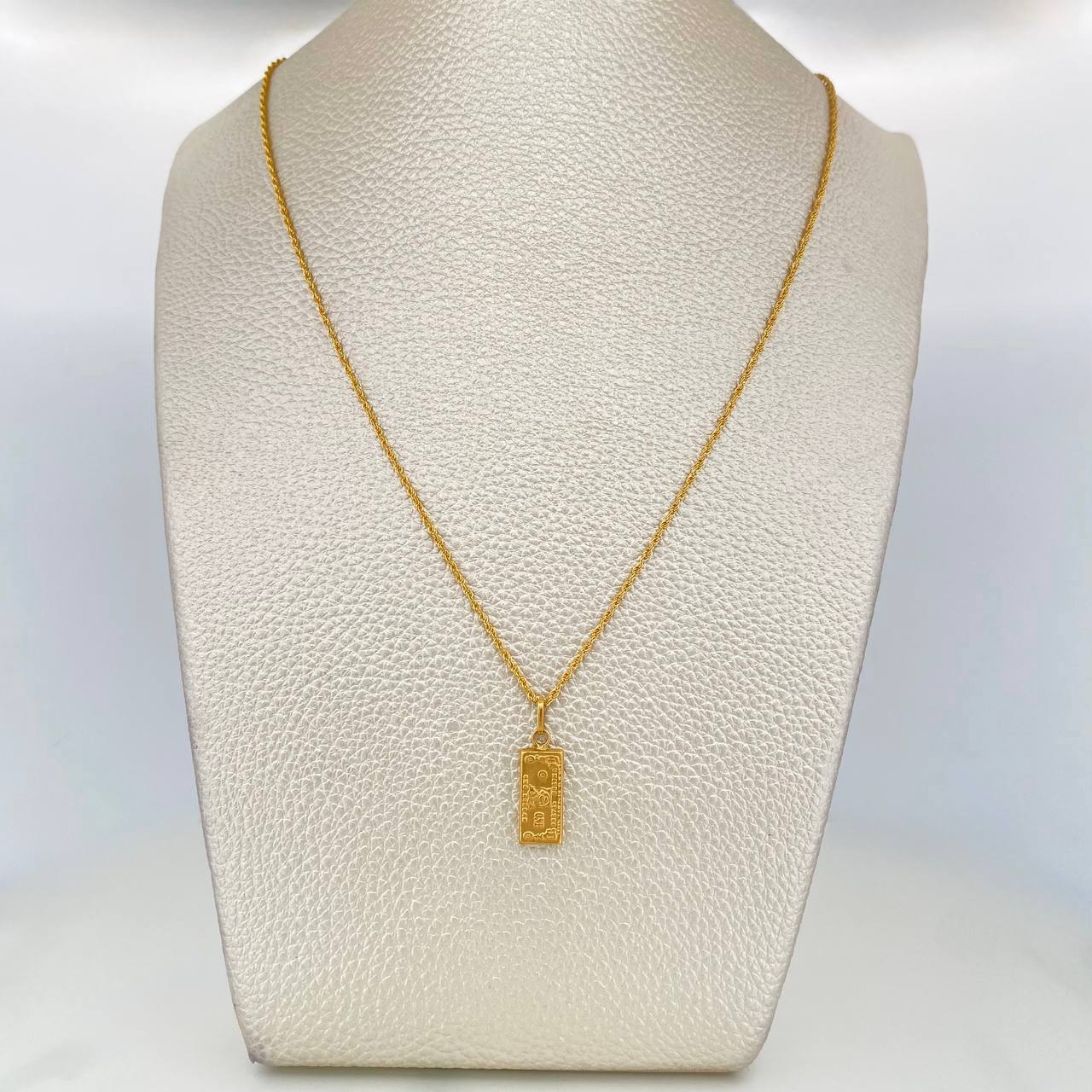 Set Cadena Lazo + Dije One Dólar / 1.75gr / 60 cm Oro Amarillo 18K