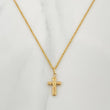 Set Cadena Lazo + Dije Cruz / 1.5gr / 60 cm Oro Amarillo 18K