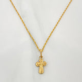 Set Cadena Lazo + Dije Cruz Cristo / 1.65gr / 60 cm Oro Amarillo 18K