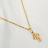 Set Cadena Lazo + Dije Cruz Cristo / 1.65gr / 60 cm Oro Amarillo 18K