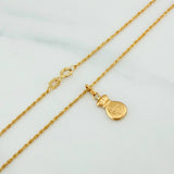 Set Cadena Lazo + Dije Bolsa De Dinero / 1.55gr / 60 cm Oro Amarillo 18K