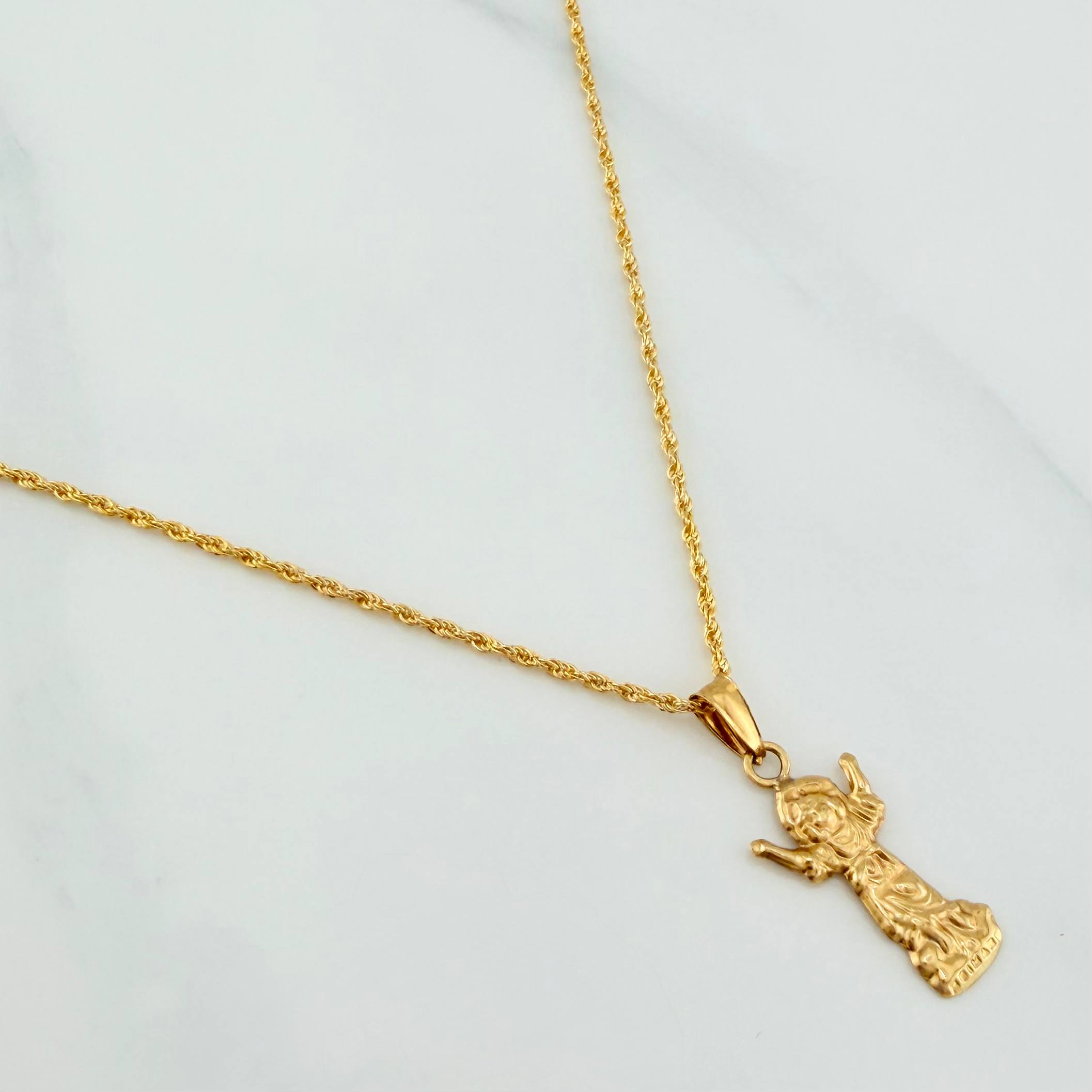 Set Cadena Lazo + Dije Divino Niño / 1.7gr / 59.5 cm Oro Amarillo 18K