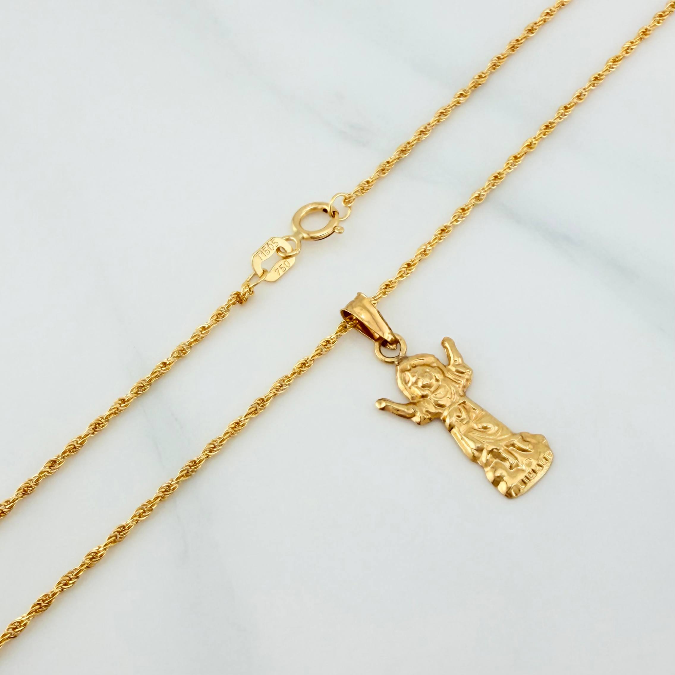 Set Cadena Lazo + Dije Divino Niño / 1.7gr / 59.5 cm Oro Amarillo 18K