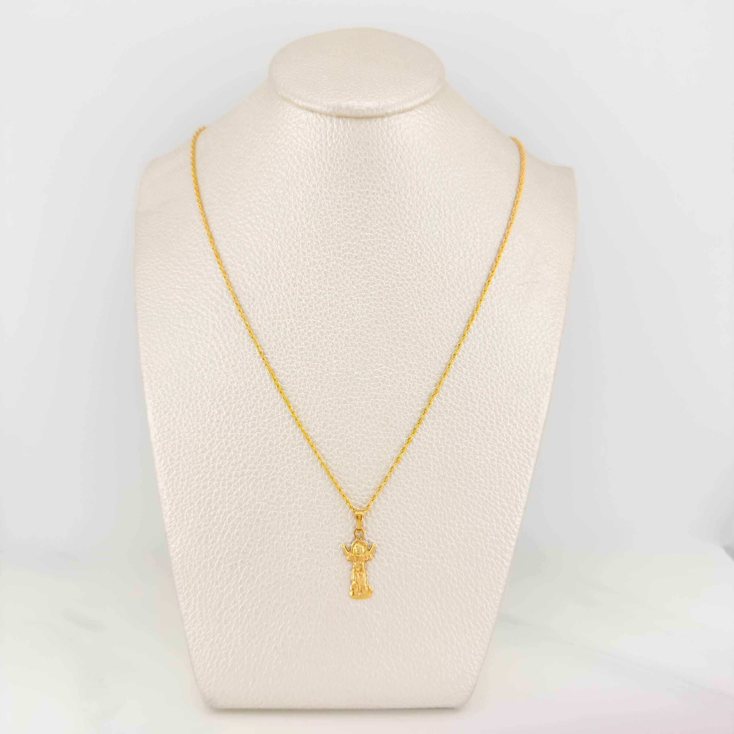 Set Cadena Lazo + Dije Divino Niño / 1.7gr / 59.5 cm Oro Amarillo 18K