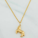Set Cadena Lazo + Dije Caballo / 2.1gr / 60 cm Oro Amarillo 18K