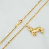 Set Cadena Lazo + Dije Caballo / 2.1gr / 60 cm Oro Amarillo 18K