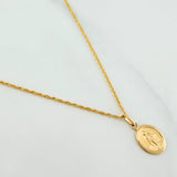 Set Cadena Lazo + Dije Virgen Milagrosa / 1.75gr / 60 cm Oro Amarillo 18K