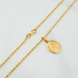 Set Cadena Lazo + Dije Virgen Milagrosa / 1.75gr / 60 cm Oro Amarillo 18K