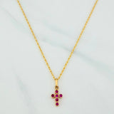 Set Cadena Lazo + Dije Cruz Tupida / 1.7gr / 49.5 cm Oro Amarillo 18K