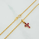 Set Cadena Lazo + Dije Cruz Tupida / 1.7gr / 49.5 cm Oro Amarillo 18K