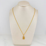 Set Cadena Lazo + Dije Oso Ts / 1.65gr / 50 cm Oro Amarillo 18K