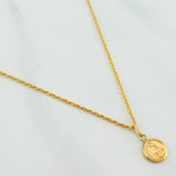 Set Cadena Lazo + Dije Virgen Milagrosa / 1.45gr / 50 cm Oro Amarillo 18K