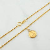 Set Cadena Lazo + Dije Virgen Milagrosa / 1.45gr / 50 cm Oro Amarillo 18K