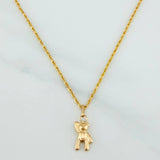 Set Cadena Lazo + Dije Oso / 1.4gr / 49.5 cm Oro Amarillo 18K