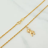 Set Cadena Lazo + Dije Oso / 1.4gr / 49.5 cm Oro Amarillo 18K
