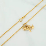 Set Cadena Lazo + Dije Tres Gracias / 1.6gr / 50 cm Oro Amarillo 18K