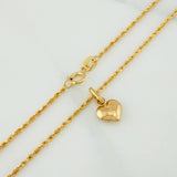 Set Cadena Lazo + Dije Corazón / 1.35gr / 49.5 cm Oro Amarillo 18K