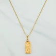 Set Cadena Escalera Plana + Dije One Dólar / 2.3gr / 50 cm Tres Oros 18K