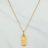 Set Cadena Escalera Plana + Dije One Dólar / 2.3gr / 50 cm Tres Oros 18K