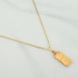 Set Cadena Escalera Plana + Dije One Dólar / 2.3gr / 50 cm Tres Oros 18K