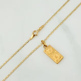 Set Cadena Escalera Plana + Dije One Dólar / 2.3gr / 50 cm Tres Oros 18K