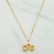 Set Cadena Escalera Plana + Dije Infinito / 2.15gr / 50 cm Tres Oros 18K