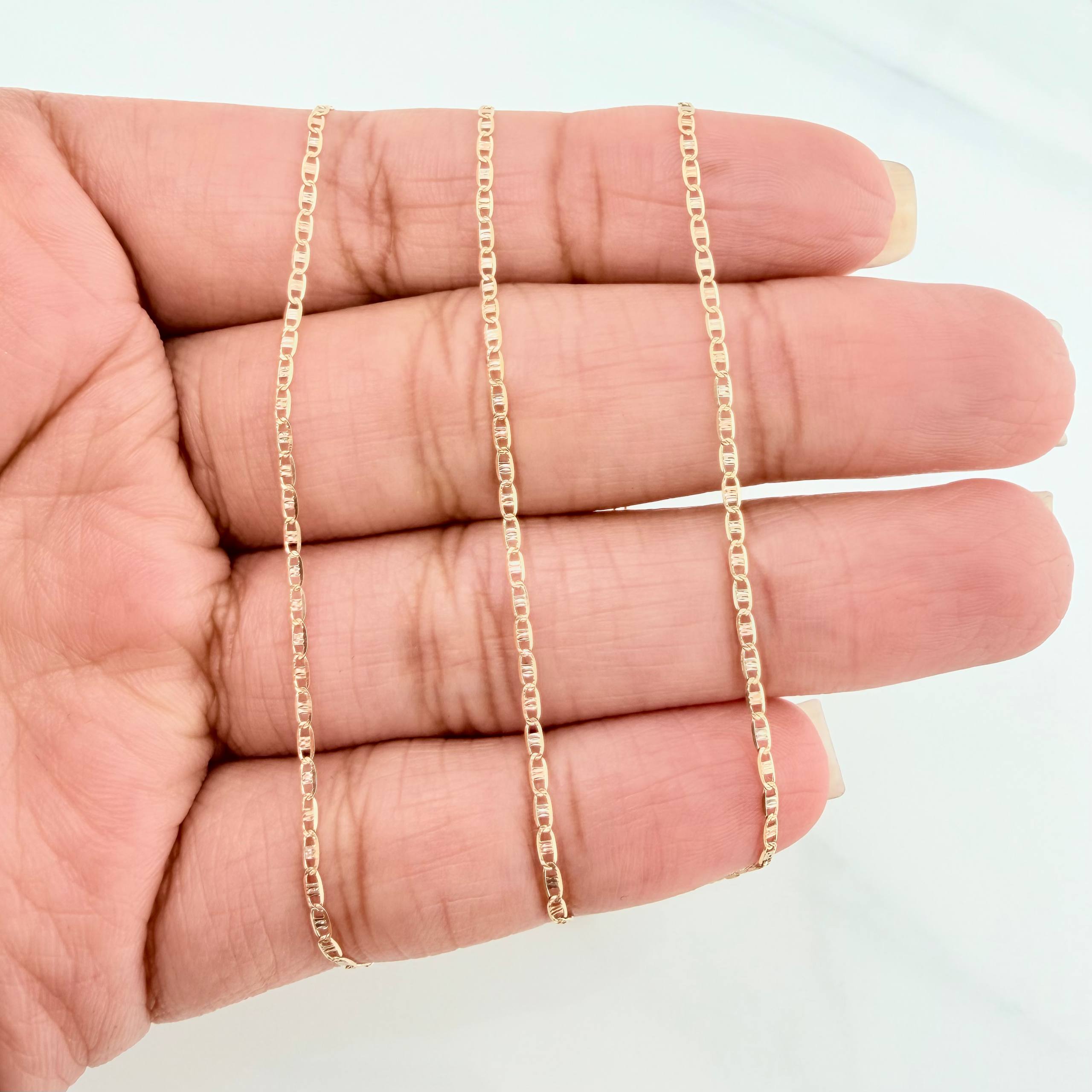 Set Cadena Escalera Plana + Dije Infinito / 2.15gr / 50 cm Tres Oros 18K
